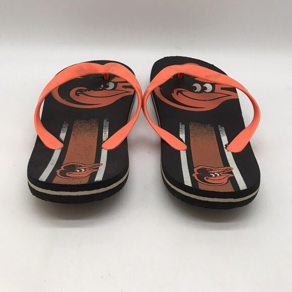 Baltimore Orioles Flip Flop Sandals MLB Team Bean Unisex Thongs Orange & Black - Picture 4 of 10